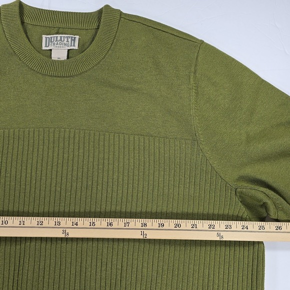 Duluth Coolerino Crew Sweater Mens XL Green Coolmax Wool Blend Outdoor Casual - Picture 7 of 8